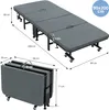 A diagram showing the dimensions of a folded and unfolded guest bed. Produktbild-Vorschau