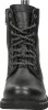 A front view of a black leather boot. Voir les images du produit