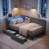UnboxG gestoffeerd bed 90x200 cm, fluweel, met 2 lades, Productafbeelding-voorbeeld 8