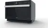 A black and silver Whirlpool microwave oven is shown against a white background. Produktbild-Vorschau