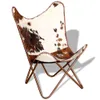 Fauteuil Butterfly brun et blanc Véritable peau de vache Voir les images du produit 3