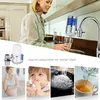 A collage of images showing a woman using a water filter, a pregnant woman drinking water, a child drinking water, cooked rice, and tea being poured. Produktbild-Vorschau