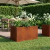 vidaXL Vaso da giardino effetto ruggine, 80 x 50 x 50 cm, Anteprima dell’immagine prodotto 2