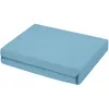 A folded light blue fitted sheet on a white background. Produktbild-Vorschau