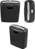 Three different views of a black paper shredder. Voir les images du produit