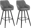 BELIANI Trendy Barstuhl 2er Set Grau Stoff 103 cm Modern Produktbild-Vorschau 1