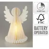 Ange LED éclairé avec minuterie blanc chaud en papier blanc Voir les images du produit 5