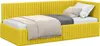 vidaXL Rohový rám postele s čelom žltý 90 cm x 200 cm zamat Náhľad obrázku produktu 1