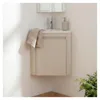 Mobile lavamani angolo con lavabo in resina e rubinetto Anteprima dell’immagine prodotto 1