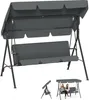 UISEBRT 3-Sitzer Hollywoodschaukel Grau, 193x110x152cm mit Produktbild-Vorschau 1