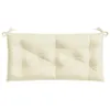 A cream-colored tufted bench cushion with ties on a white background. Anteprima dell’immagine prodotto