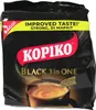 A black package of Kopiko Black 3 in ONE instant coffee. Produktbild-Vorschau