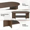 Table basse ovale Merax avec motif rainuré, table d'appoint Voir les images du produit 7