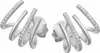 A pair of silver stud earrings with clear stones, shown against a white background. Voir les images du produit