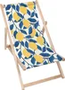 A folding deck chair with a tropical lemon pattern. Produktbild-Vorschau