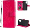 A pink mandala-patterned flip phone case for a Samsung Galaxy A13 4G, shown open and closed, with a black inner phone holder. Produktbild-Vorschau