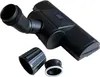 A black vacuum cleaner attachment and two circular adapters are shown against a white background. Produktbild-Vorschau