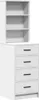 A white dresser with a bookshelf on top, shown against a white background. Voir les images du produit