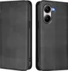 A black leather flip case for a smartphone is shown from two angles. Produktbild-Vorschau