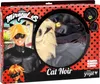 A product box for a Cat Noir costume, showing a model wearing the costume and the costume components inside the box. Anteprima dell’immagine prodotto