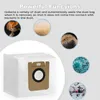 A vacuum cleaner dust bag with several circular insets showing different types of dust and bacteria. Náhled obrázku produktu