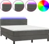vidaXL Boxspringbett mit Matratze & LED Dunkelgrau 140x200 Produktbild-Vorschau 1