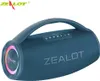 A blue portable Bluetooth speaker with a handle and colorful lights. Náhled obrázku produktu