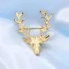 Mode Uni Hirschkopf Geweih Brosche Pin Schal Revers Schmuck Produktbild-Vorschau 6