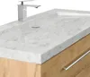 Badmöbel Waschplatz Marmor Carrara White "YAMO 130" Eiche Produktbild-Vorschau 5