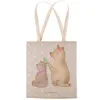 Mr. & Mrs. Panda Tote Bag Bär Kind - Grau Pastell - Produktbild-Vorschau 3
