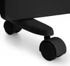 A close-up view of the black casters on the base of a heater. Náhľad obrázku produktu