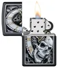 Zippo Sturmfeuerzeug Totenkopf-Uhr schwarz matt Produktbild-Vorschau 8