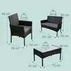 Relaxdays Gartenmöbel Set, 4-tlg. Rattan Sitzgruppe, 4 Produktbild-Vorschau 4