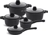 Pentole nere INDUCTION GLASS LID 10 pezzi set di pentole Anteprima dell’immagine prodotto 1