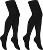 2 Paar Overknees Damen und Teenager - Lange Baumwoll Socken Produktbild-Vorschau 4