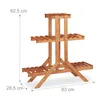 Relaxdays Blumentreppe 3 Ebenen, Aus Holz, Blumenständer Produktbild-Vorschau 4
