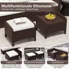 COSTWAY – zestaw 2 sztuk puf z polirattanu, pufy z Podgląd zdjęcia produktu 4