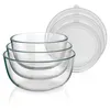 Arendo Salatschüssel mit Deckel, Set, 3x Glasschüsseln 0,7L Produktbild-Vorschau 1