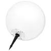 A white spherical garden light with a black stake attached to the bottom. Produktbild-Vorschau