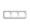 A white triple socket frame on a white background. Podgląd zdjęcia produktu