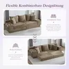Cordsofa Khaki Sofa mit Schlaffunktion Hohe Rš¹ckenlehne Produktbild-Vorschau 5