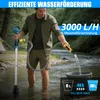 3000 L/h Akku Regenfasspumpe mit 2×2.0Ah Akku & Produktbild-Vorschau 4