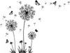 Wandtattoo Löwenzahn, Wandtattoo Pusteblume Schmetterling Produktbild-Vorschau 1