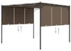 vidaXL Gartenpavillon mit Seitenvorhang 3x3x2,25 m Taupe Produktbild-Vorschau 8