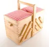 Valigetta da cucito pieghevole in legno con rivestimento in Anteprima dell’immagine prodotto 3