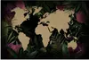 MuchoWow® Poster Weltkarte - Blumen - Blätter 60x40 cm - Produktbild-Vorschau 1