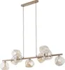 Pendelleuchte Metall Rauchglas G9 H: max. 141 cm Beige Produktbild-Vorschau 1