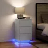 vidaXL Comodino con luci LED bianco 38x34x65 cm Anteprima dell’immagine prodotto 1