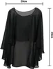 Unyqoos® Lichtgewicht dames chiffon capelet – zwarte Productafbeelding-voorbeeld 3