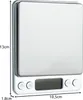 A digital scale is shown from a top-down perspective against a white background. Dimensions are indicated with lines and text. Produktbild-Vorschau